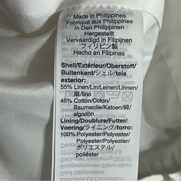 Women’s J CREW Linen Blend Blazer Cambell Pom-Pom White Jacket Size Medium - Picture 5 of 9